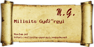 Milisits Györgyi névjegykártya